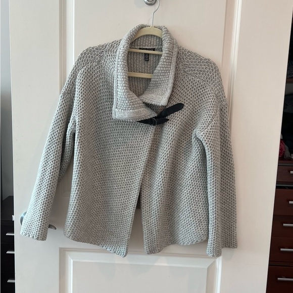 Eileen Fisher Darkpearl Supersoft Yak Merino Wool Honeycomb Sweater - Picture 2 of 16